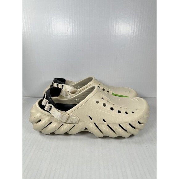 Size 11 Mens Crocs Echo Clog Bone/Black 207937-2YJ BRAND NEW - Picture 1 of 7